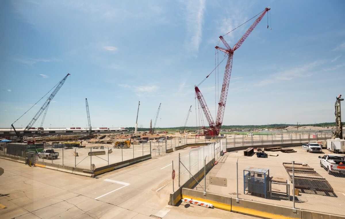 High-tech Cranes Invade Airspace During PIT Construction