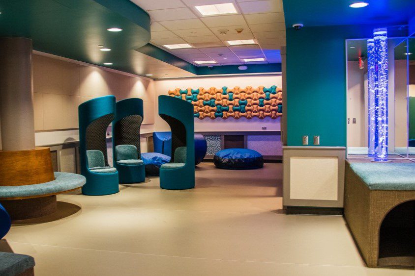 Interior of Presley's Place, a sensory sensitivities space at PIT